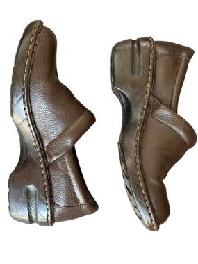 B.O.C Brown Leather Clogs